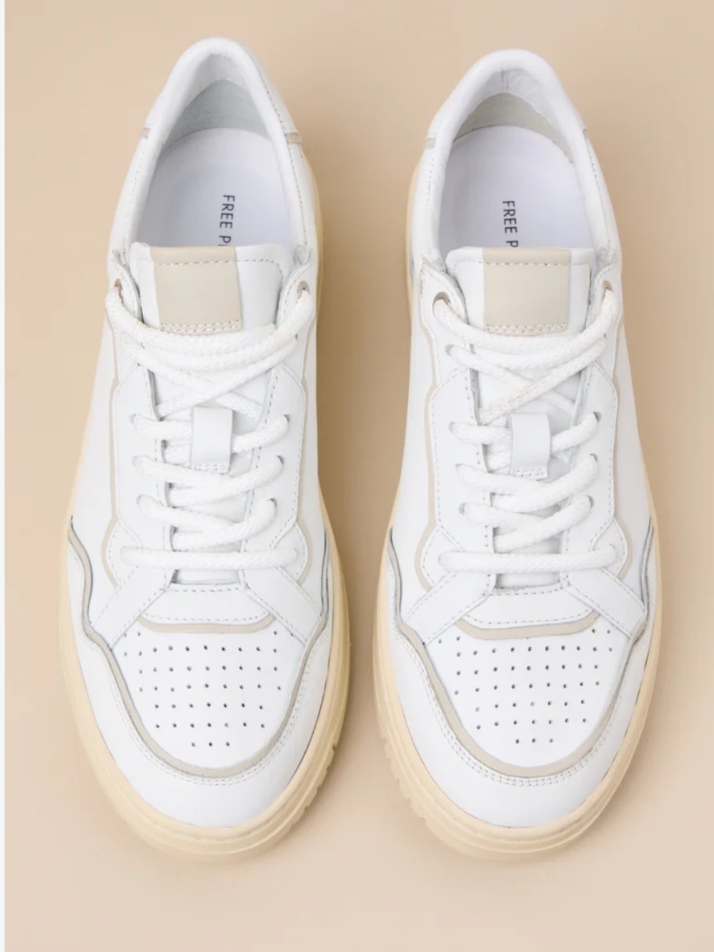 Free People White & Cream Sneakers
